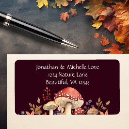 Hösthösten Svampar, växter och Löv faller Adress Adressetikett