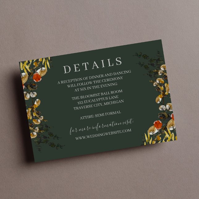 Hösthösten: Torkad Greenery Wandeine Bröllop Tilläggskort (Skapare uppladdad)