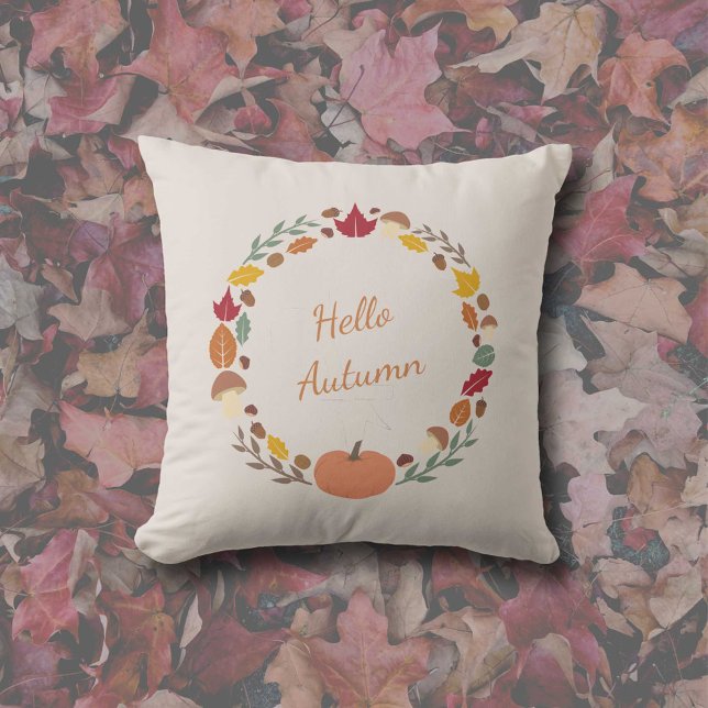 Hösthöstens andebölja kudde (Autumn Wreath Pillow)