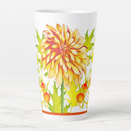 Hösthöstens ankomst på en stor latte Mugg