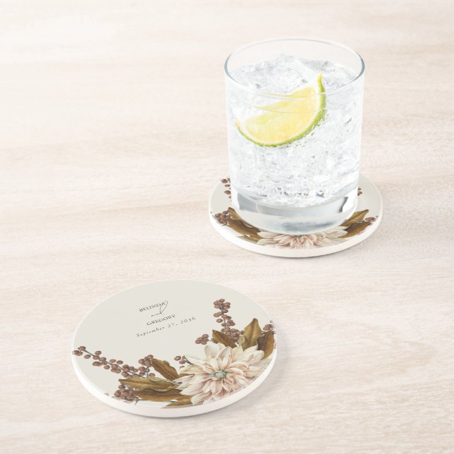 Hösthöstens Blommigt Jordfärgstoner Vattenfärgsblo Underlägg (Sidan)