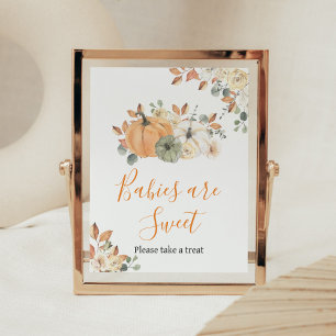 Hösthöstens Blommigt Pumpkin Baby Shower Spädbarn Poster