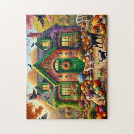 Hösthöstens Mysiga stuga Cats Hundar Pumpkins Pussel