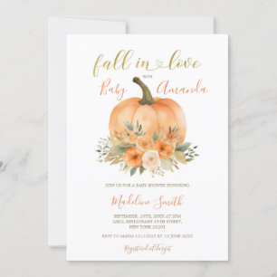 Hösthöstens Orange Pumpkin Fall in Kärlek Baby Sho Inbjudningar