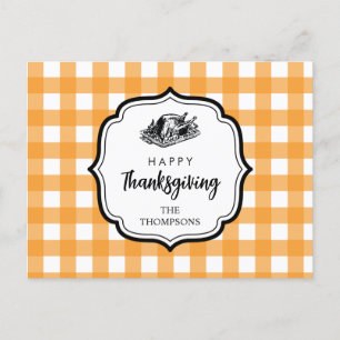 Hösthöstens Orange Thanksgiving Turkiet Helg Vykort