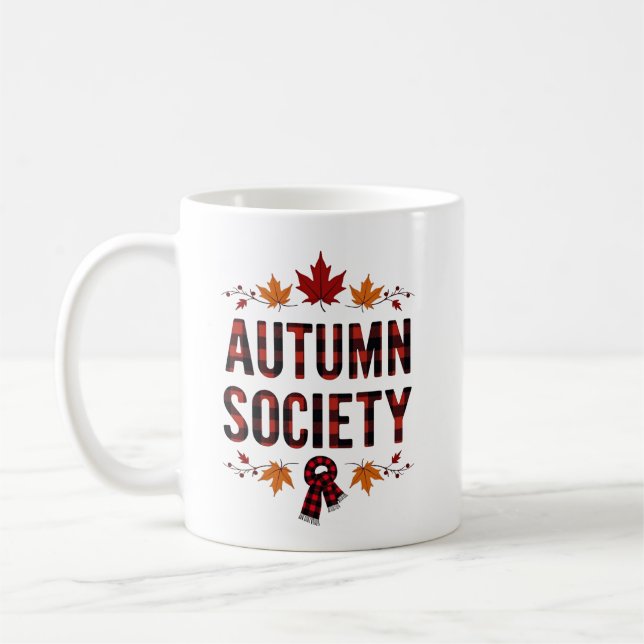 Hösthöstens samhällspräglat Lettering Fall Design Kaffemugg (Vänster)