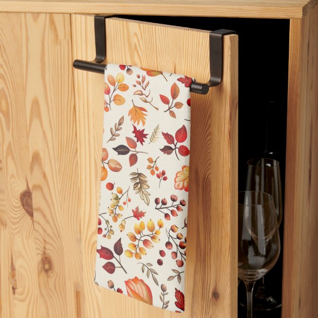 Hösthöstfällning och Löv Kitchen | Holiiday Kökshandduk (Thirds Fold)