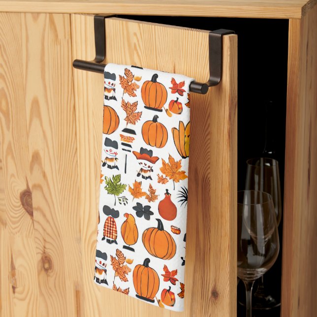 Hösthöstfällning och Löv Kitchen | Holiiday Kökshandduk (Thirds Fold)