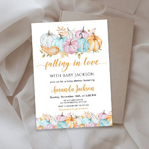 Hösthöstpumpar som faller i kärlek Baby Shower Inbjudningar