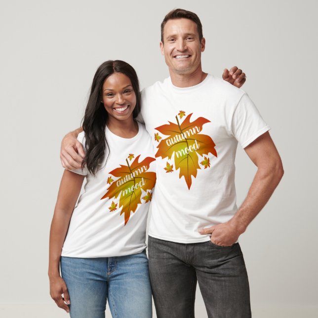 Hösthumörtypografimapel löv T-Shirt (Unisex)