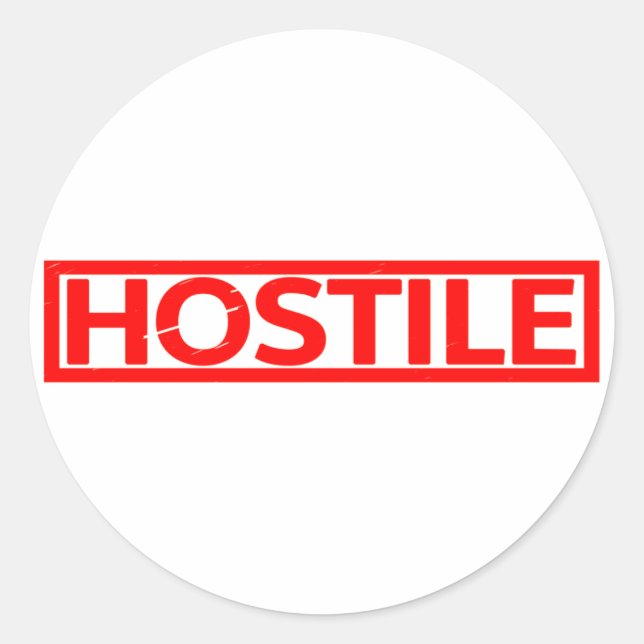 Hostile Frimärke Runt Klistermärke (Framsida)