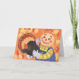 Höstinträdeskort för höst och turkiskt Fågelskrämm Kort