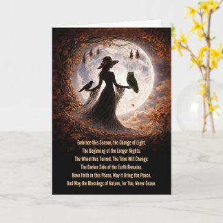 Höstjämning Mabon Boho Lady Raven Uggla Måne Kort