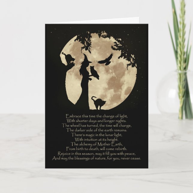 Höstjämningsdags Mabon-välsignelse med häxa Kort (Framsida)