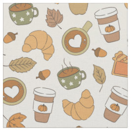 Höstkaffe Pumpa Krydda Höstlöv Bageri Tyg