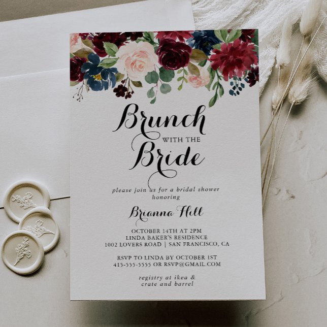 Höstkalligrafi Brunch med Bride Shower Inbjudningar (Skapare uppladdad)