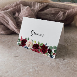 Höstkalligrafi med Bröllop-gracias-kort Tack Kort