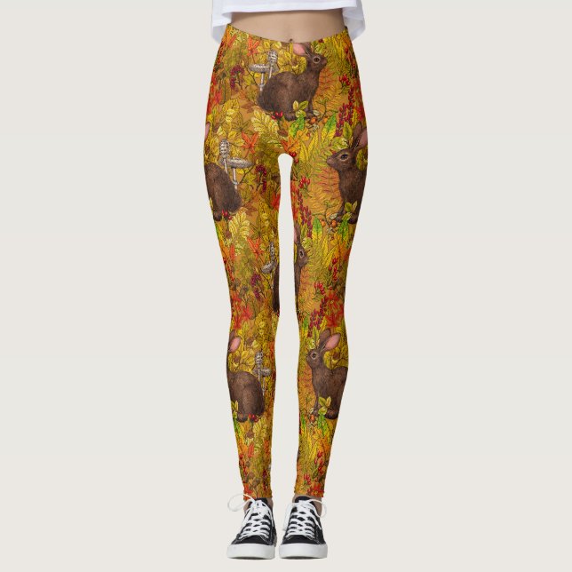 Höstkanin på ochre leggings (Framsida)