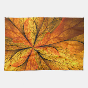 Höstkänsla, Modern Abstrakt Fractal Flower Kökshandduk