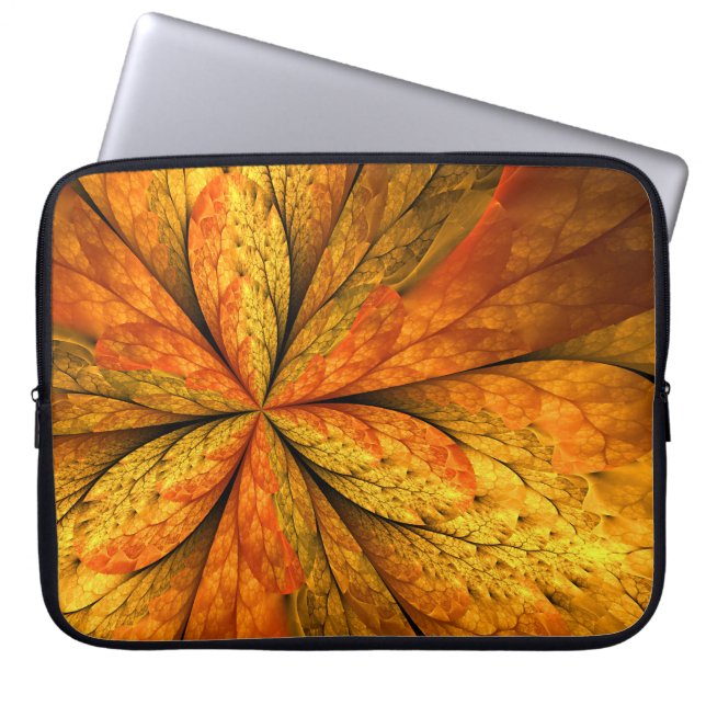 Höstkänsla, Modern Abstrakt Fractal Flower Laptop Fodral (Framsidan)