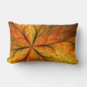 Höstkänsla, Modern Abstrakt Fractal Flower Lumbarkudde