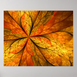 Höstkänsla, Modern Abstrakt Fractal Flower Poster