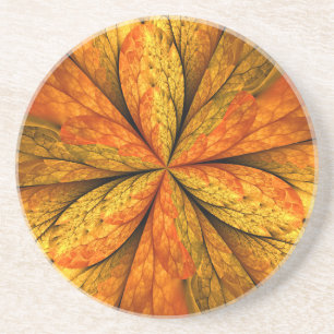 Höstkänsla, Modern Abstrakt Fractal Flower Underlägg