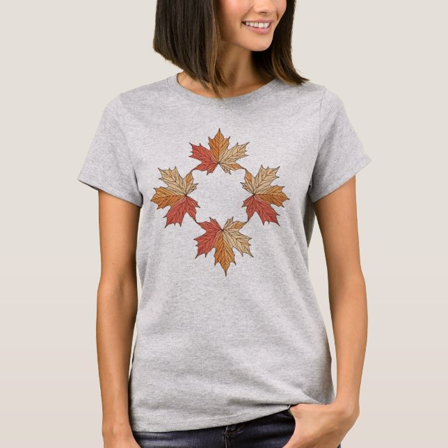 Höstkartbladsgeometri T Shirt (Framsida)