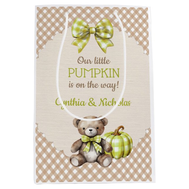 Höstkarvad Teddybjörn Pumpa Löv (Framsidan)