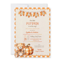 Höstkarvad Teddybjörn Pumpa Löv