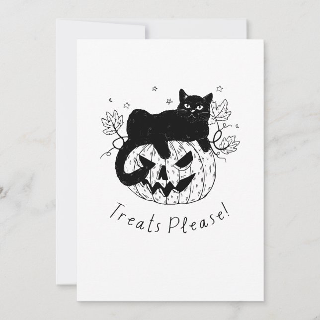 Höstkatt Halloween-lopp Inbjudningar (Framsida)