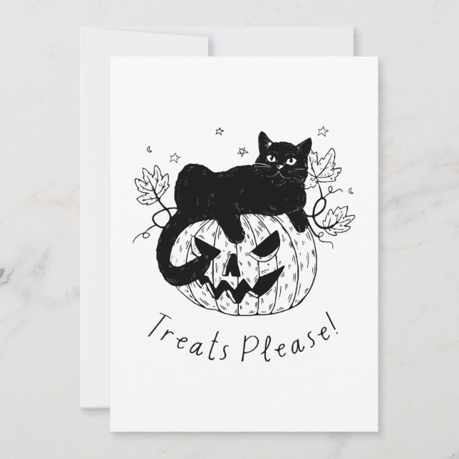 Höstkatt Halloween-lopp Julkort (Framsida)