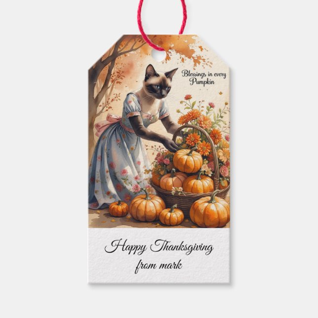 Höstkatten arrangerar "Blessings in each Pumpkin" Presentetikett (Framsidan)