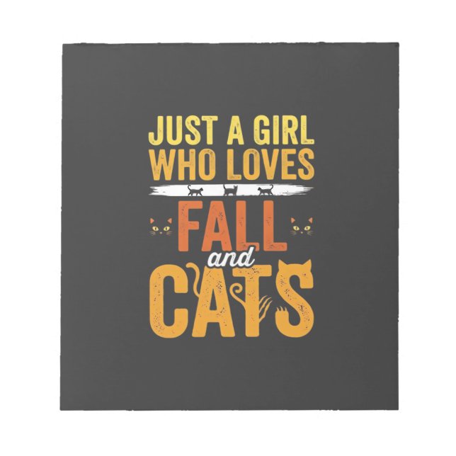 Höstkatter Tjej Älskare Halloween-design Anteckningsblock (Framsida)