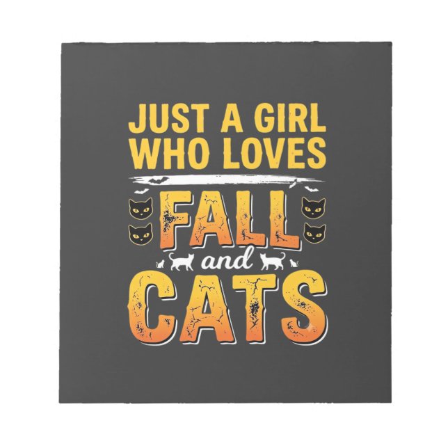 Höstkatter Tjej Halloween-design_1 Anteckningsblock (Framsida)