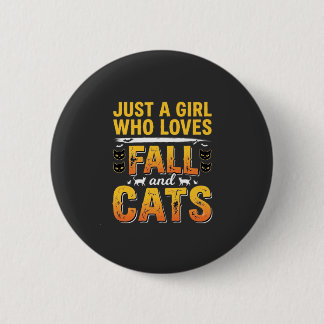 Höstkatter Tjej Halloween-design_1 Knapp