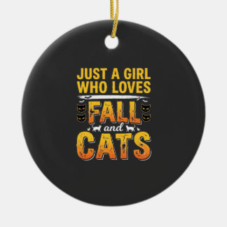 Höstkatterna Tjej Halloween-design_1 Julgransprydnad Keramik