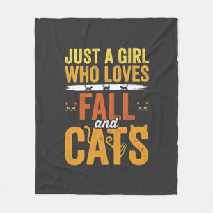 Höstkattsflicka Älskare Halloween-design Fleecefilt