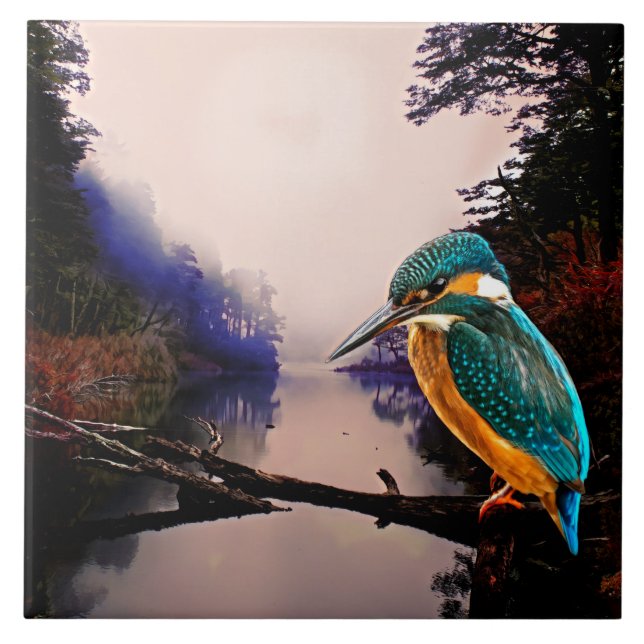 HöstKingfisher Kakelplatta (Framsidan)