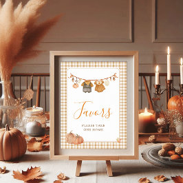 Höstkläder för tvillingar Baby Shower Favors Poster