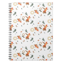 Höstkolibri Blommönster Anteckningsbok