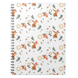 Höstkolibri Blommönster Anteckningsbok