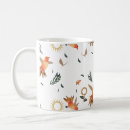 Höstkolibri Blommönstrad Kaffemugg