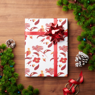 Höstkolibrins blomsterinpackningspapper presentpapper