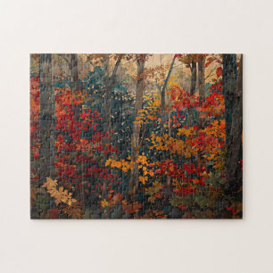 Höstkolvfärgad Skogen Art Pussel