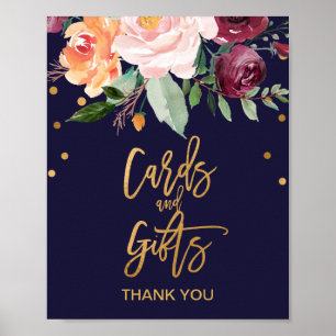 Höstkontrollkort och Blommigtar Poster