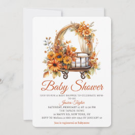 Höstkorg Solrosar Nyfödd Flickas Babyshower Inbjudningar