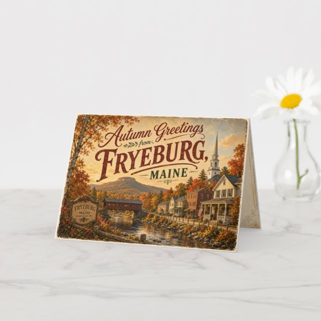 Höstkort från Fryeburg Maine Kort (Liten växt)