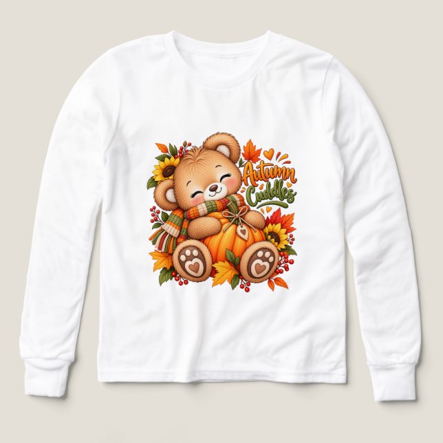 Höstkramar Teddybjörn Pumpa Höst Bebis & Barn T Shirt (Design framsida)