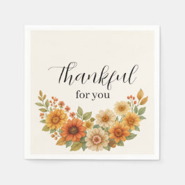 Höstkrans - Fall Blommigt Thanksgiving Pappersservett